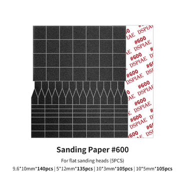 DSPIAE #600 Sandpaper for ES-A Flat Sanding Heads (5 Sheets) SP-ES06