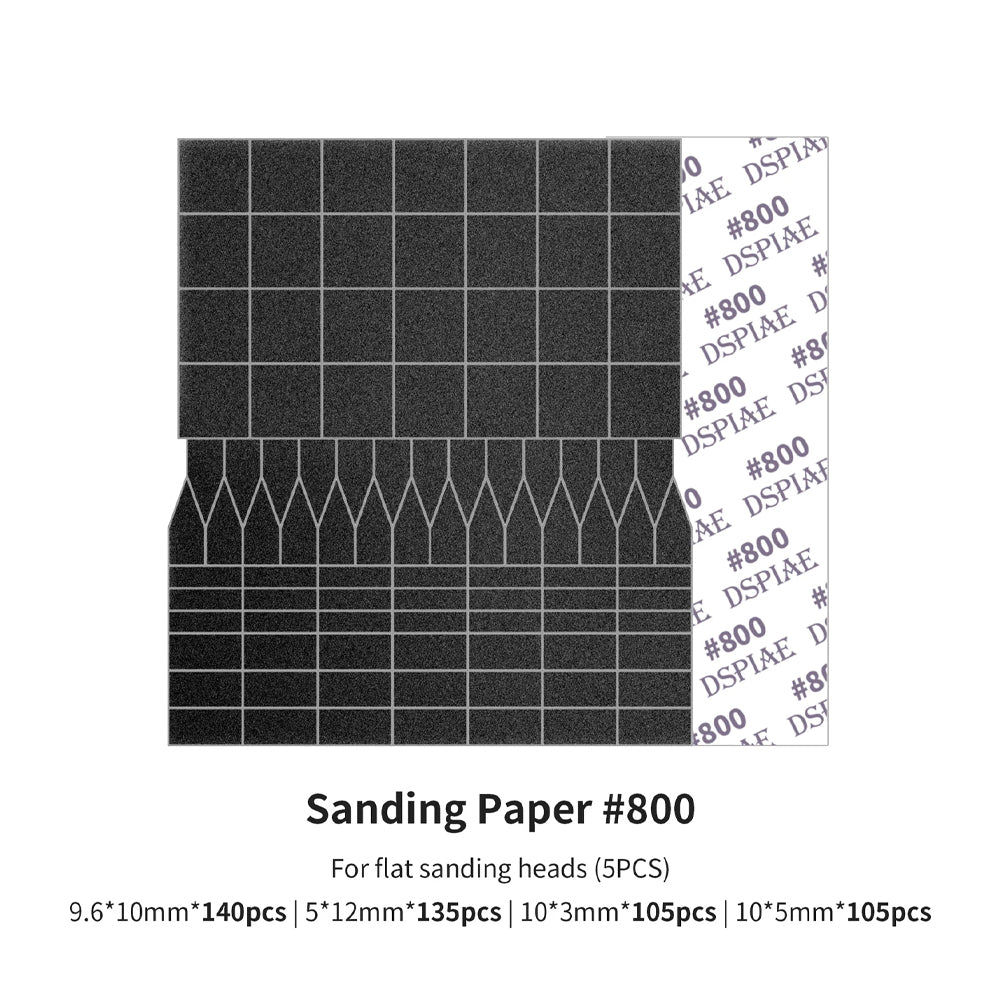 DSPIAE #800 Sandpaper for ES-A Flat Sanding Heads (5 Sheets) SP-ES08
