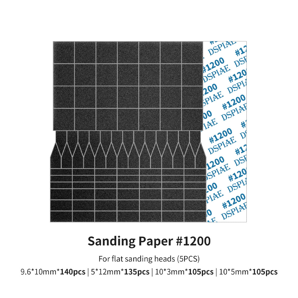 DSPIAE #1200 Sandpaper for ES-A Flat Sanding Heads (5 Sheets) SP-ES12
