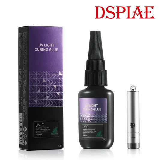DSPIAE UV Light Transparent Glue with Curing Torch Bundle