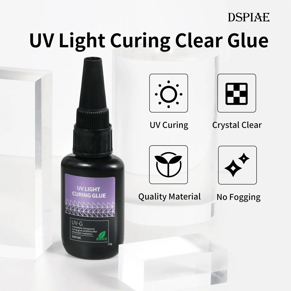 DSPIAE UV Light Transparent Glue with Curing Torch Bundle
