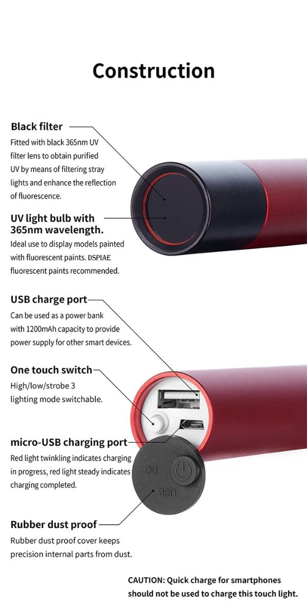 DSPIAE Ultraviolet Flashlight UV-T