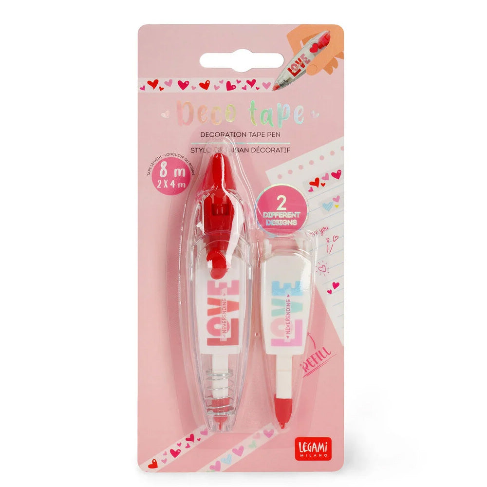 Legami Decorative Tape Pen - Deco Tape - Heart/Love Theme