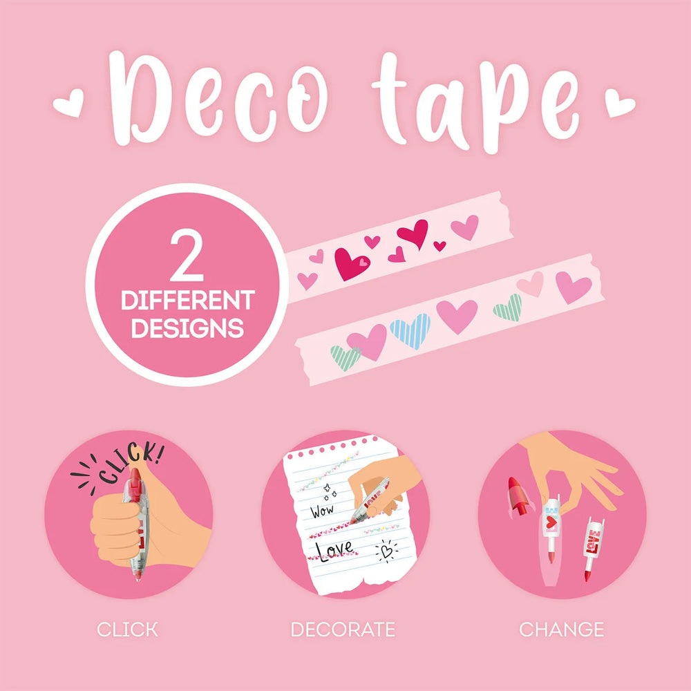 Legami Decorative Tape Pen - Deco Tape - Heart/Love Theme