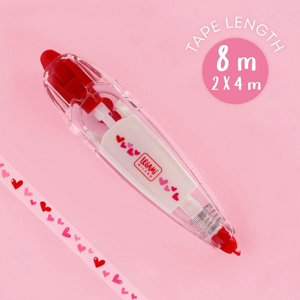 Legami Decorative Tape Pen - Deco Tape - Heart/Love Theme