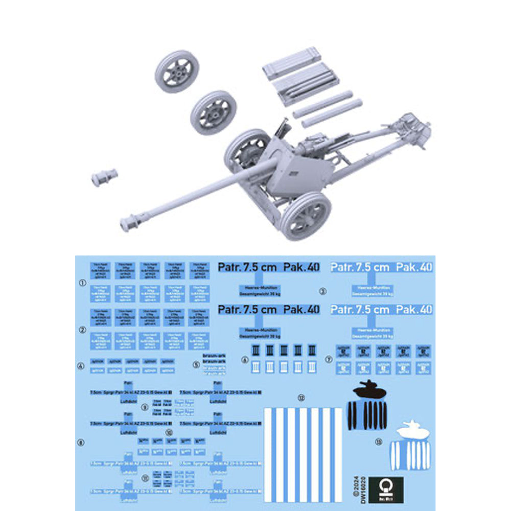 Das Werk 16020 German 7.5cm Pak40 (Mid/Late) 2-in-1 1:16 Model Kit