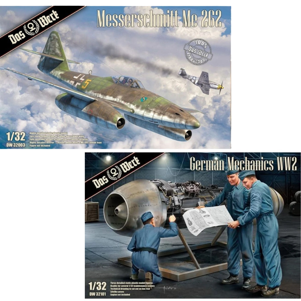 Das Werk Me 262 A-1a & German Mechanics 1:32 Model Kit Bundle