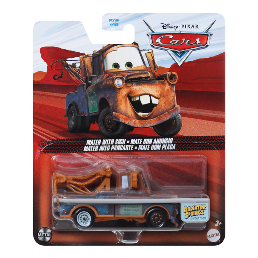 Disney Pixar Cars: Mater with Sign Diecast Car HTX86