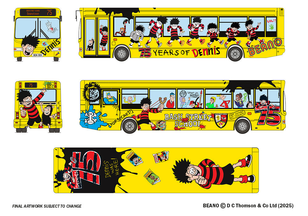 EFE E36720 Dennis Dart SLF/Pointer 2 Dennis the Menace 75th Anniversary 1:76