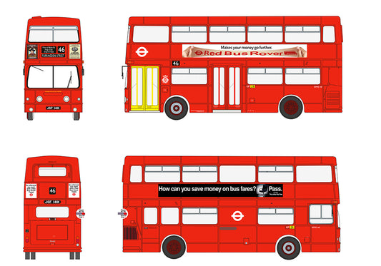 EFE E43003 Daimler Fleetline DMS141 London Transport Route 46 Farringdon Street