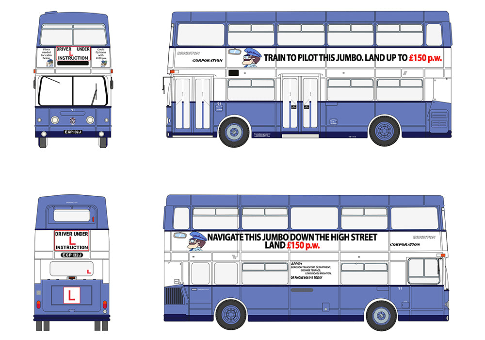 EFE E43005 Daimler Fleetline DMS Brighton Corporation 91 Driver Trainer 1:76