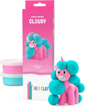 Hey Clay Rainbow Unicorns: Cloudy - 3-Can Air Dry Clay Age 3+ E73743