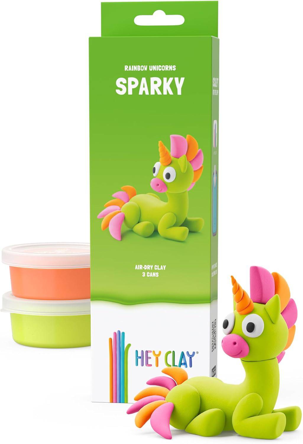 Hey Clay Rainbow Unicorns: Sparky - 3-Can Air Dry Clay Age 3+ E73743
