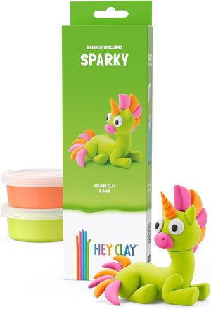 Hey Clay Rainbow Unicorns: Sparky - 3-Can Air Dry Clay Age 3+ E73743