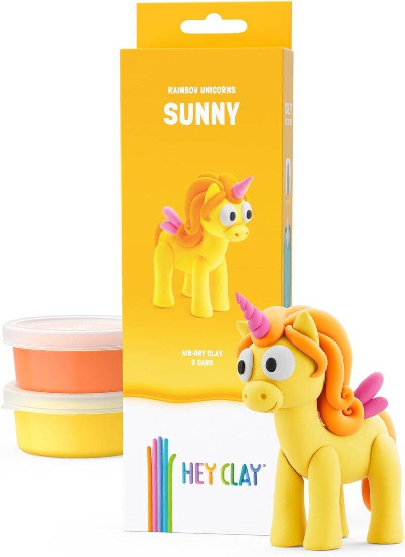Hey Clay Rainbow Unicorns: Sunny - 3-Can Air Dry Clay Age 3+ E73743