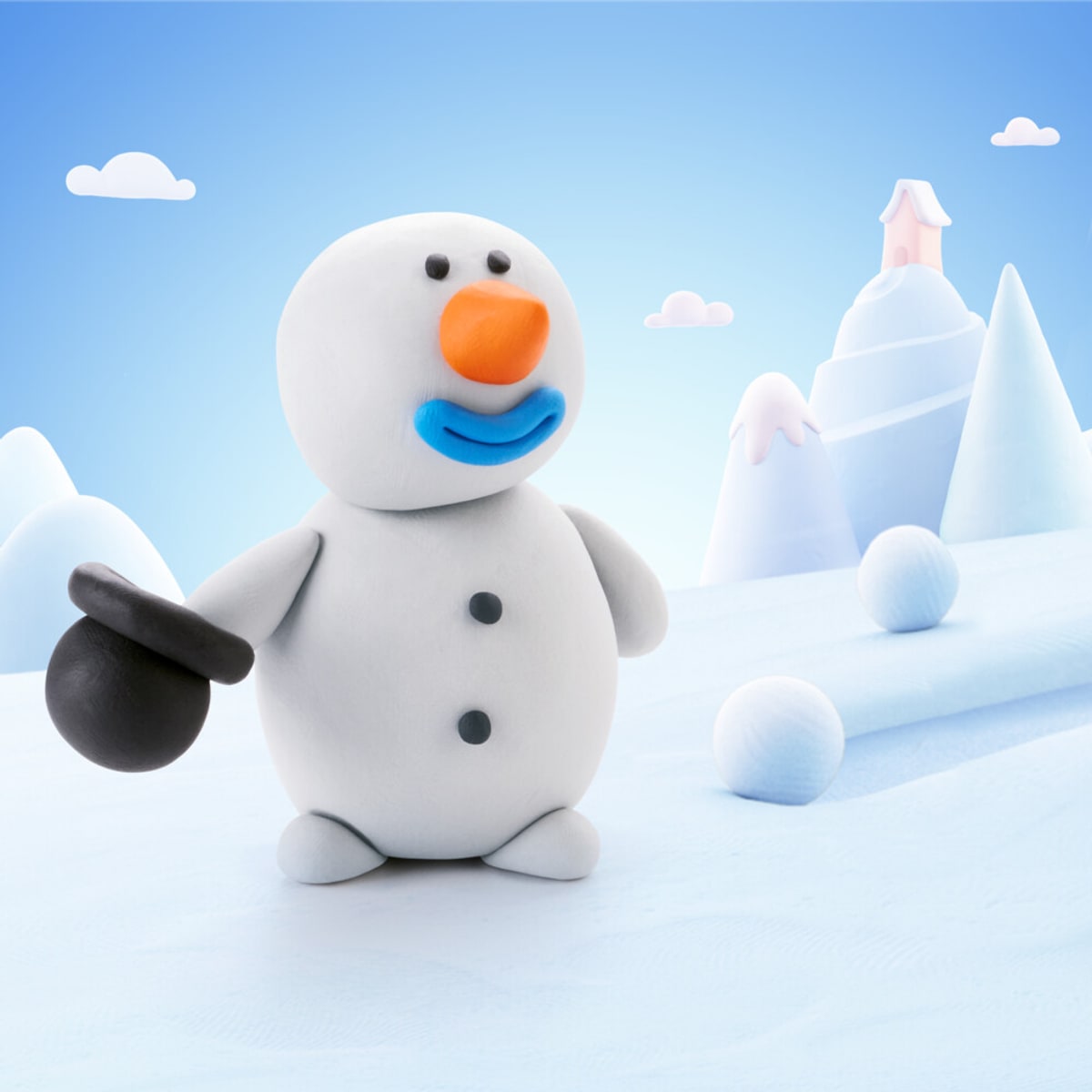 Hey Clay Winter Holidays Snowman 5-Can Set E73837ED - image 2