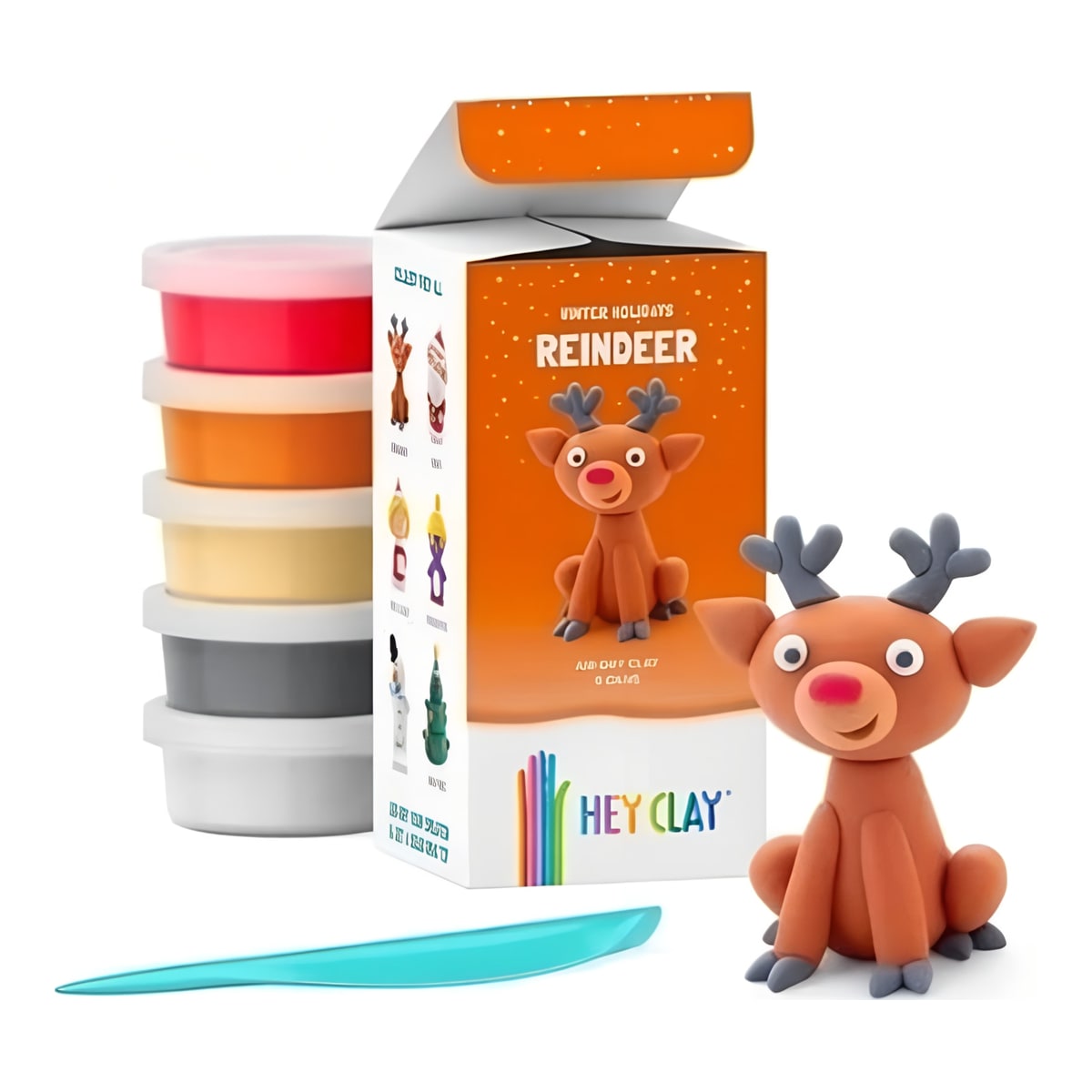 Hey Clay Winter Holidays Reindeer 5-Can Set E73837ED