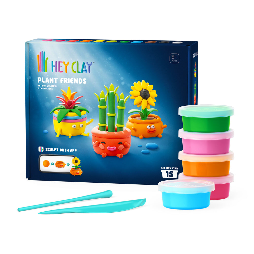Hey Clay Plant Friends 15-Can Air Dry Clay Set Age 8+ E74007