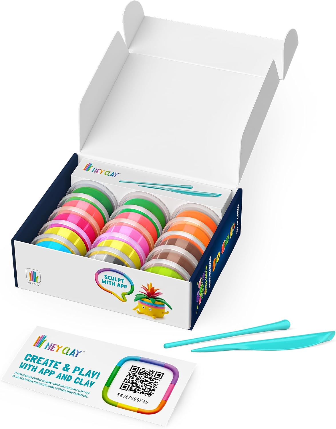 Hey Clay Plant Friends 15-Can Air Dry Clay Set Age 8+ E74007 - image 2