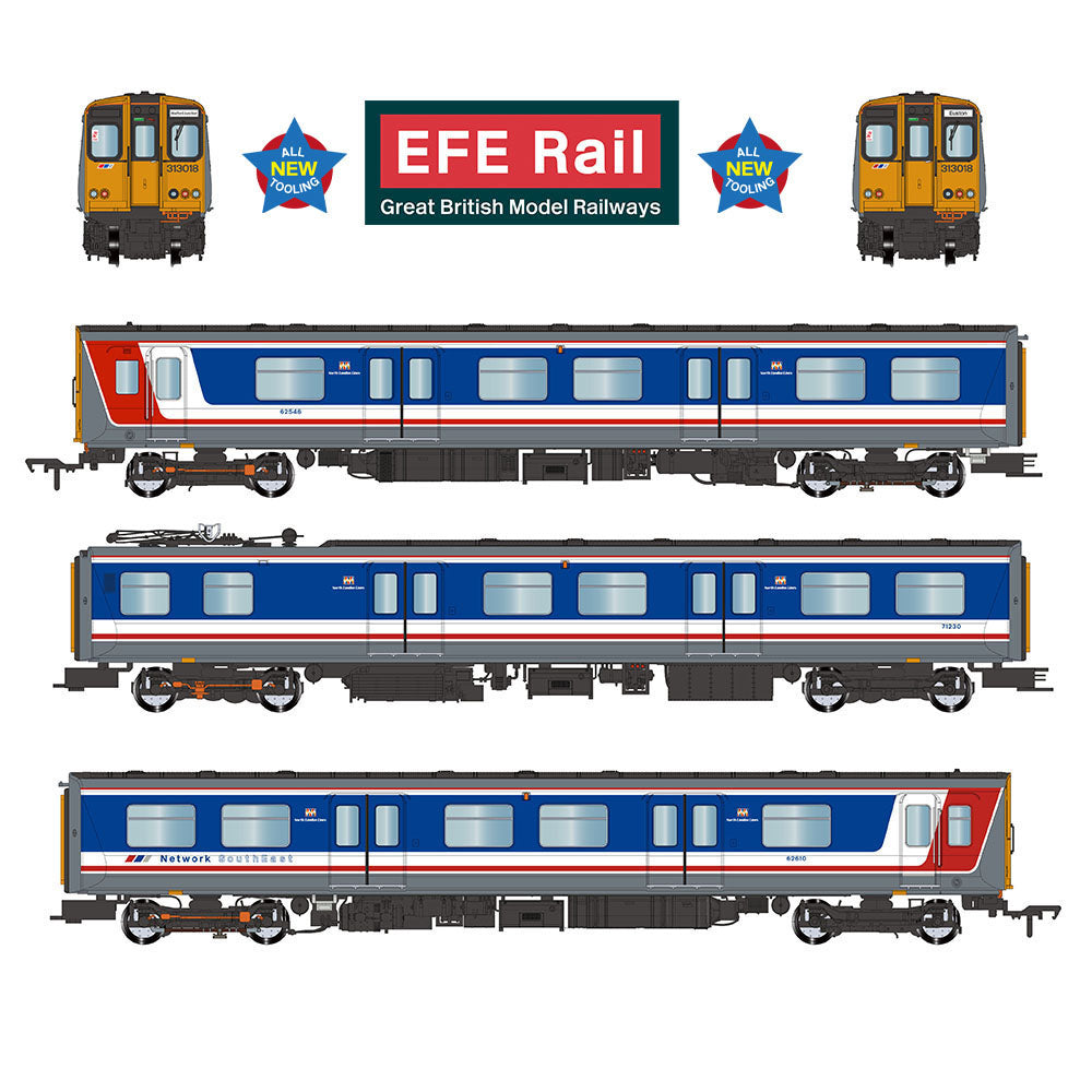 EFE Rail E81003 Class 313 3-Car EMU 313018 BR Network SouthEast OO Gauge