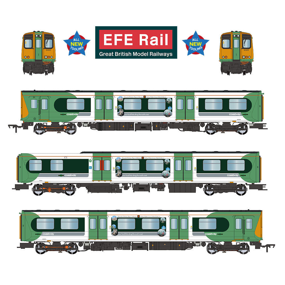 EFE Rail E81005 Class 313 3-Car EMU 313211 Southern (Coastway) OO Gauge
