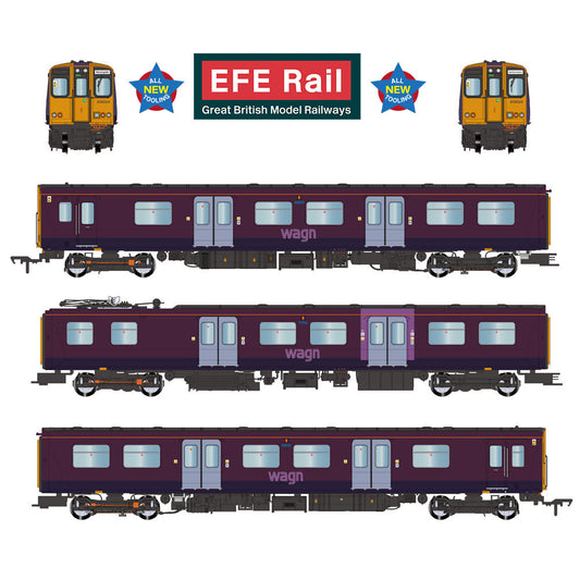 EFE Rail E81007 Class 313 3-Car EMU 313024 WAGN Purple OO Gauge