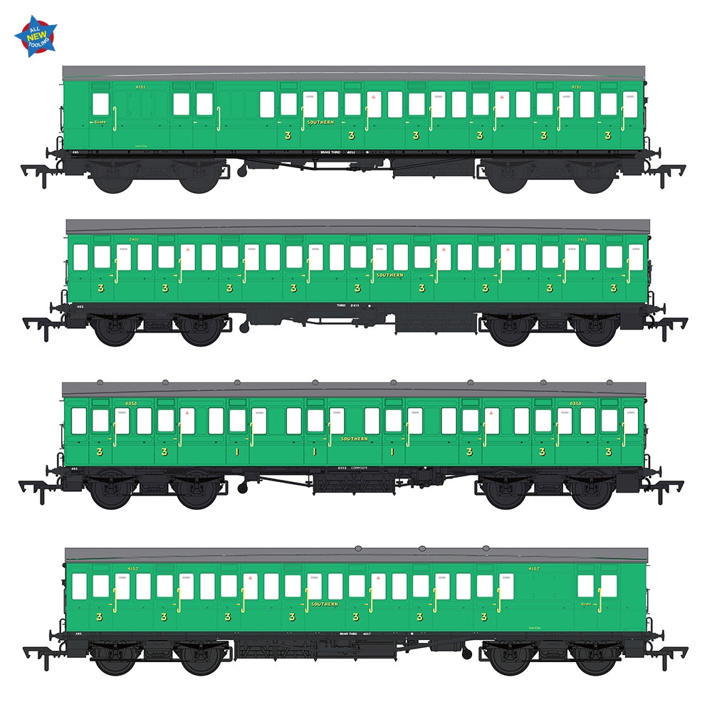 EFE Rail E86022 LBSCR 54ft 'Isle of Wight' 4-Coach Pack SR Malachite Green OO