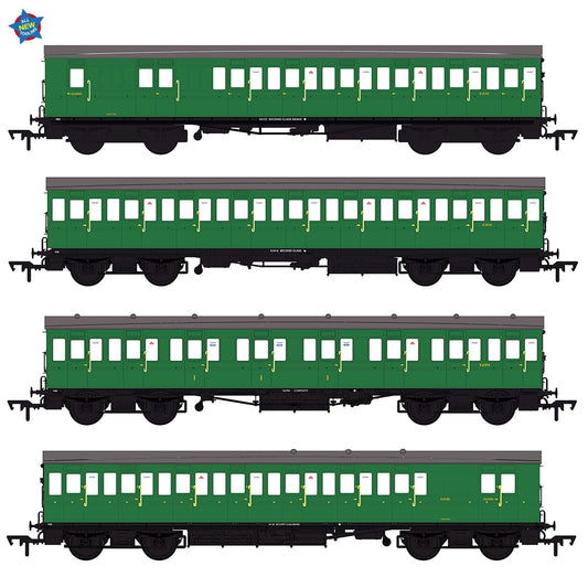 EFE Rail E86024 LBSCR 54ft 'Isle of Wight' 4-Coach Pack BR (SR) Green OO Gauge