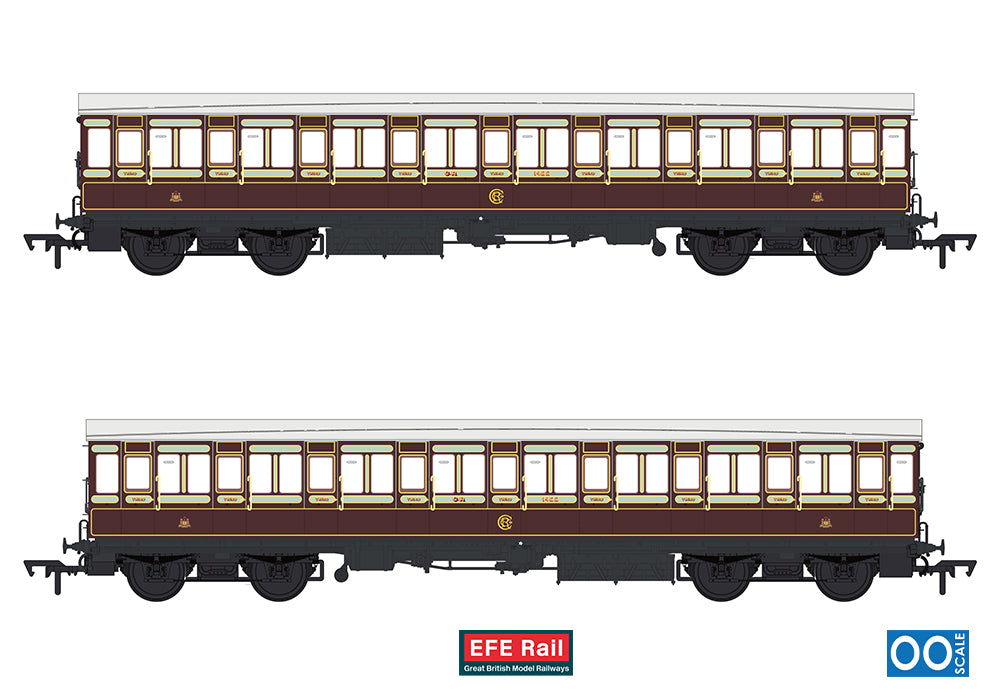 EFE Rail E86029 54ft non-Corridor Third Caledonian Railway Plum & Off-White OO
