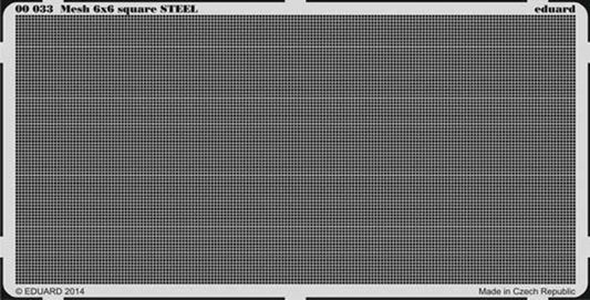 Eduard 00033 Etched Aircraft Detailling Set Multi Scale Mesh 6x6 square Steel