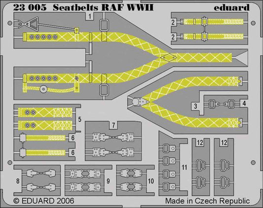 Eduard 23005 Etched Aircraft Detailling Set 1:24 RAF WWII seatbelts early versio