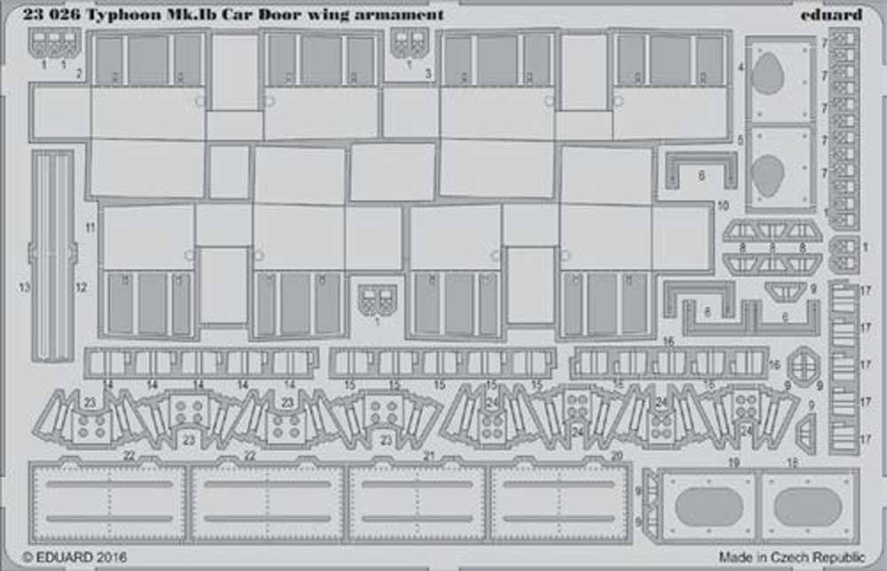 Eduard 23026 Etched Aircraft Detailling Set 1:24 Hawker Typhoon Mk.Ib Car Door w