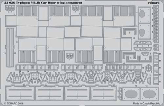 Eduard 23026 Etched Aircraft Detailling Set 1:24 Hawker Typhoon Mk.Ib Car Door w