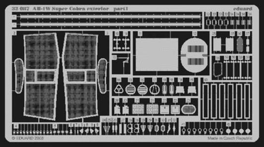 Eduard 32087 Etched Aircraft Detailling Set 1:35 Bell AH-1W Super Cobra exterior