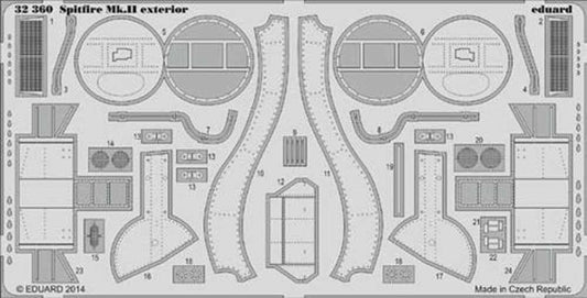 Eduard 32360 Etched Aircraft Detailling Set 1:32 Supermarine Spitfire Mk.IIa ext