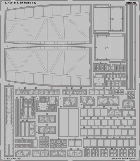 Eduard 32400 Etched Aircraft Detailling Set 1:32 Boeing B-17E/F Flying Fortress
