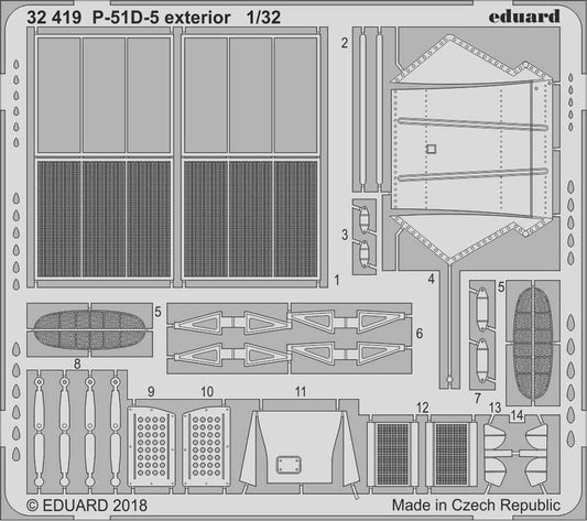 Eduard 32419 Etched Aircraft Detailling Set 1:32 North-American P-51D Mustang ex