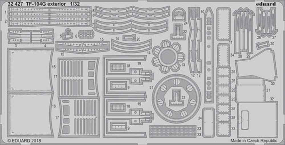Eduard 32427 Etched Aircraft Detailling Set 1:32 Lockheed TF-104G Starfighter ex