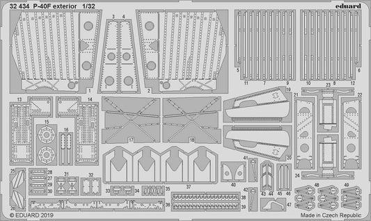 Eduard 32434 Etched Aircraft Detailling Set 1:32 Curtiss P-40F Warhawk exterior