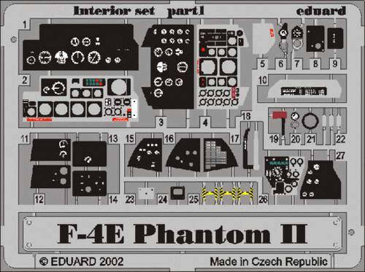 Eduard 32503 Etched Aircraft Detailling Set 1:32 McDonnell F-4E Phantom interior