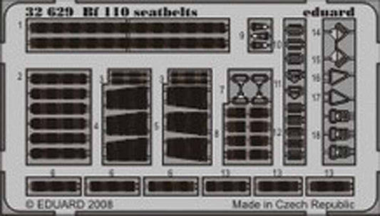 Eduard 32629 Etched Aircraft Detailling Set 1:32 Messerschmitt Bf-110 seatbelts