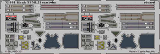 Eduard 32695 Etched Aircraft Detailling Set 1:32 BAe Hawk T.1 Mk.53 seatbelts