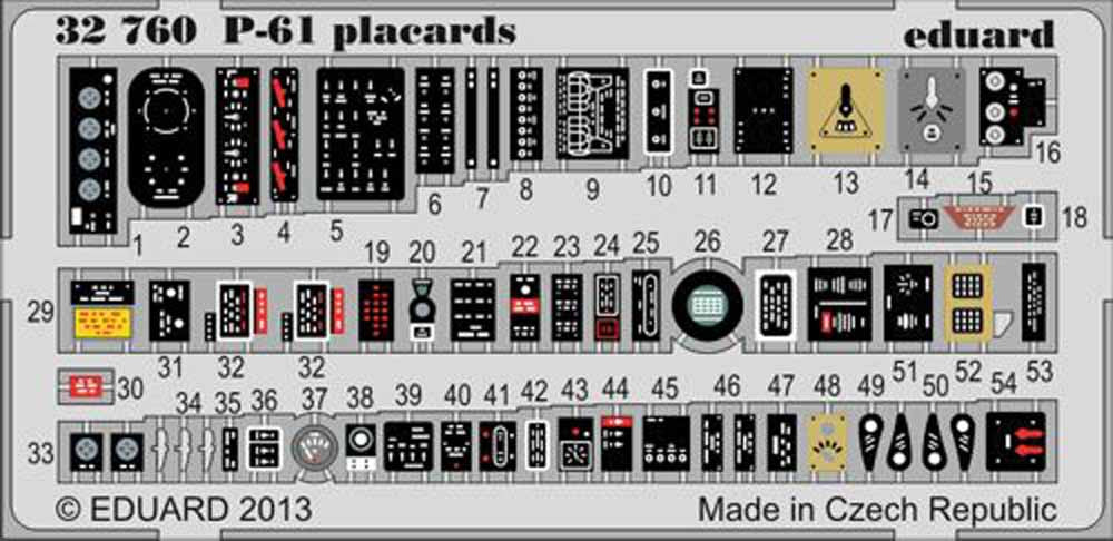 Eduard 32760 Etched Aircraft Detailling Set 1:32 Northrop P-61A/P-61B 'Black Wid