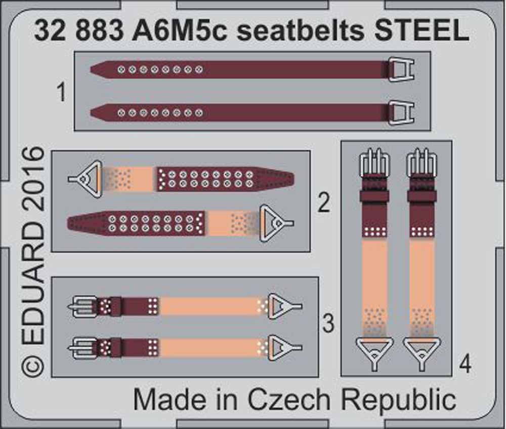 Eduard 32883 Etched Aircraft Detailling Set 1:32 Mitsubishi A6M5c 'Zero' seatbel