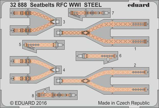 Eduard 32888 Etched Aircraft Detailling Set 1:32 seatbelts RFC WWI Steel
