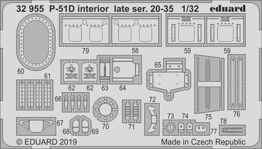 Eduard 32955 Etched Aircraft Detailling Set 1:32 North-American P-51D Mustang in