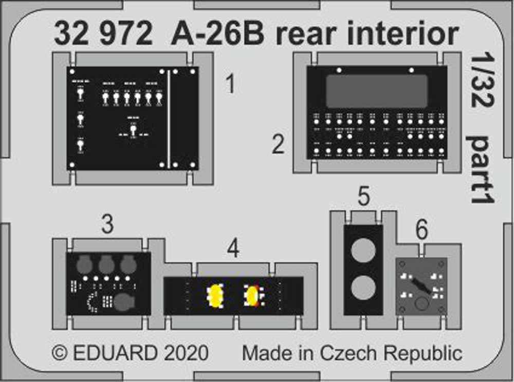 Eduard 32972 Etched Aircraft Detailling Set 1:32 Douglas A-26B Invader rear inte