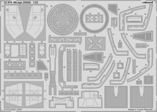 Eduard 32976 Etched Aircraft Detailling Set 1:32 Dassault Mirage 2000D
