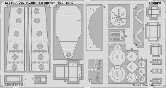Eduard 32984 Etched Aircraft Detailling Set 1:32 Douglas A-26C Invader rear inte
