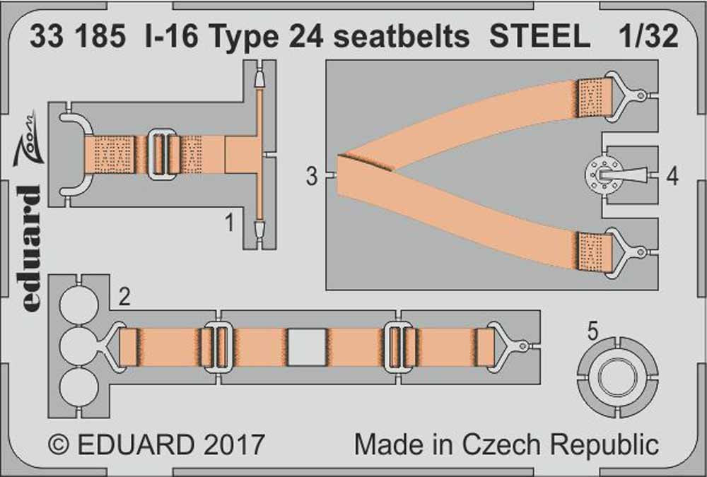 Eduard 33185 Etched Aircraft Detailling Set 1:32 Polikarpov I-16 type 24 seatbel
